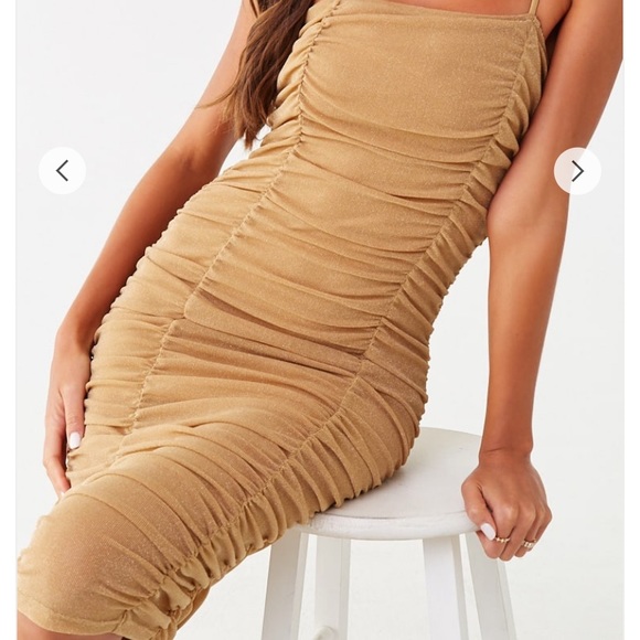 NWT Metallic Beige Dress - Picture 3 of 3